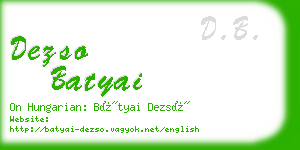 dezso batyai business card